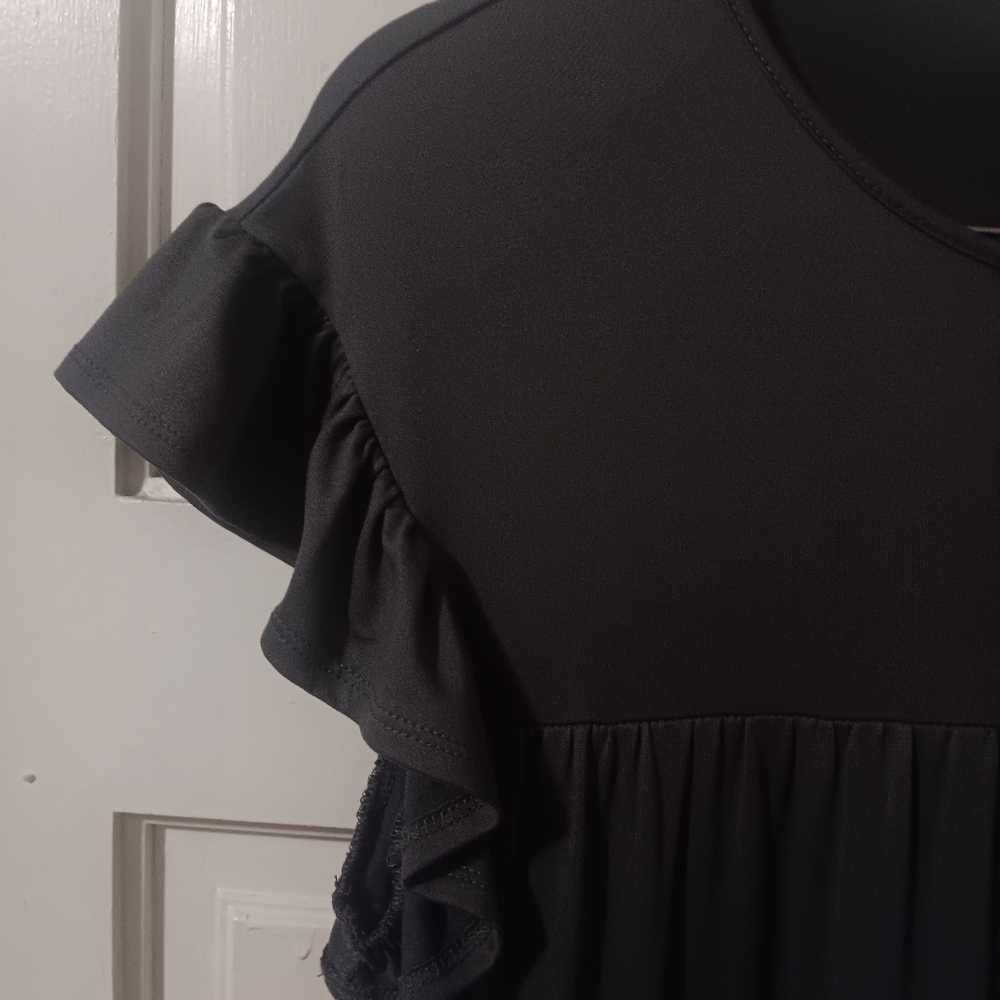 Dark Gray Ruffle Dress - Picture 3 of 5